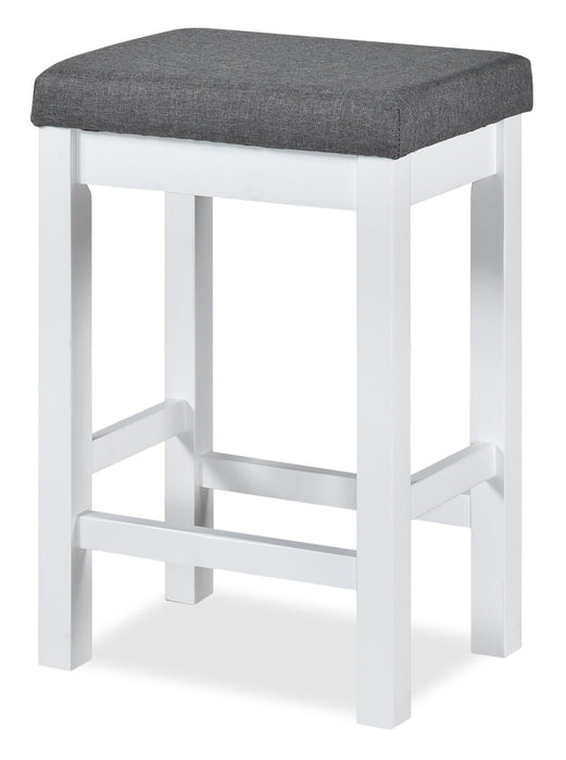 Noah 60” Modern Sofa Table with 3 Counter-Height Stools and USB Ports - White