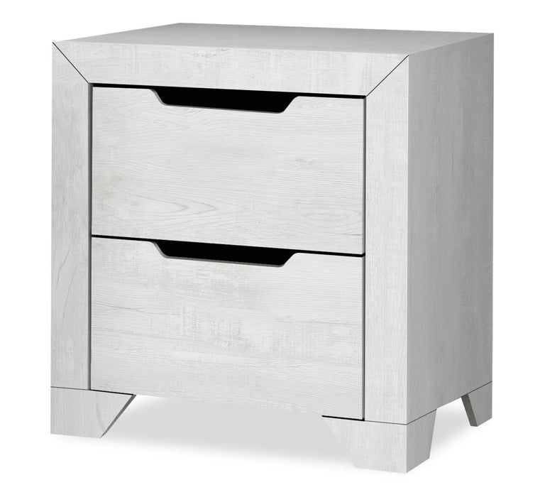 Elite 6pc Bedroom Set with Bed, Dresser, Mirror & Nightstand, LED, Modern, White - Queen Size