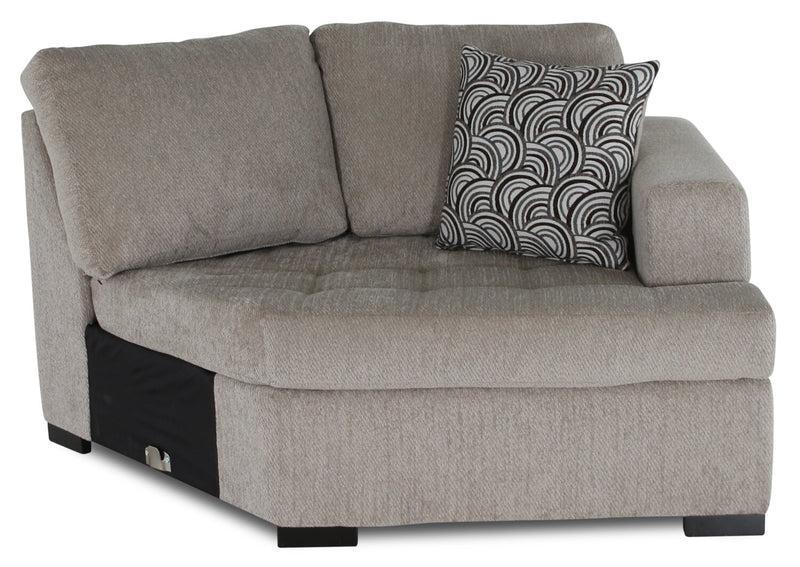 Legend 2-Piece Right-Facing Chenille Cuddler Sectional - Platinum 