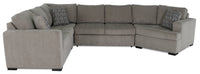 Made in Canada Legend 4-Piece Right-Facing Chenille Fabric Cuddler Sleeper Sectional - Platinum Beige 