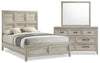 Lara 5pc Bedroom Set with Bed, Dresser & Mirror, Antique Grey - Queen Size 
