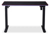 Finch 47\" Gaming Office Desk with Electric Height Adjustment and RGB Lighting – Black and Red Piping 