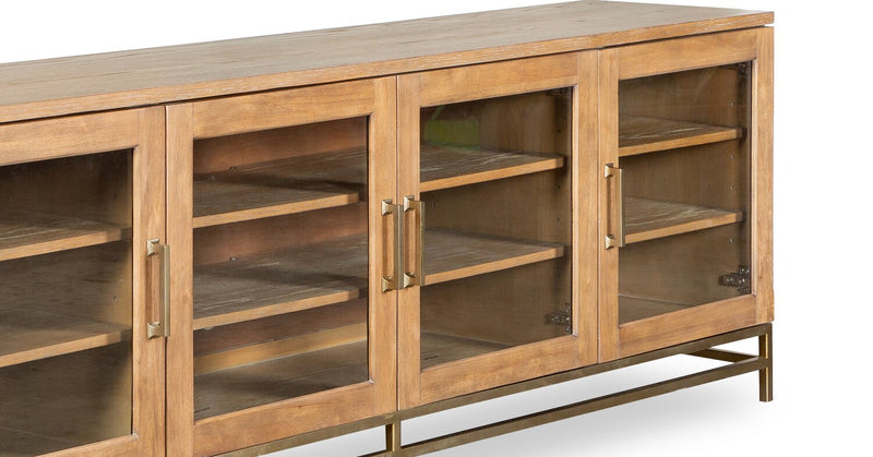 Cresset 84” Modern Solid Wood TV Stand with Storage and Cable Management for TVs up to 90\" - Belgian