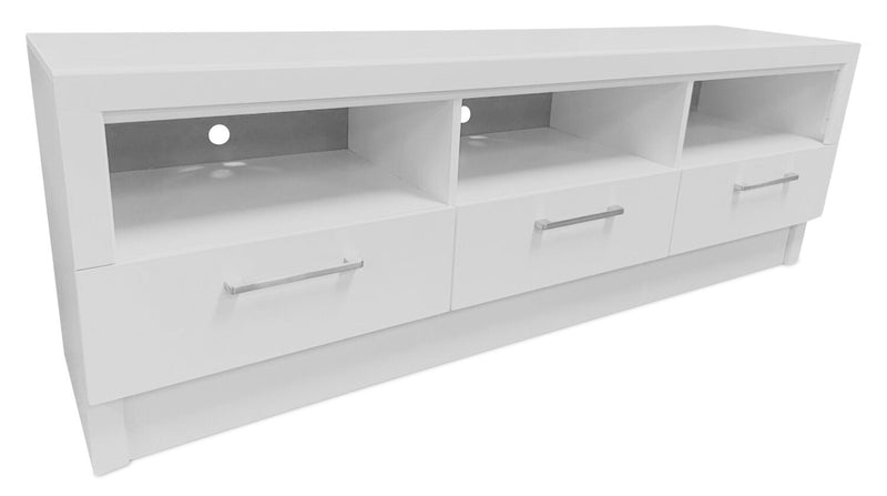 Rio 65\" Modern TV Stand with Storage and Cable Management for TVs up to 75\"- White