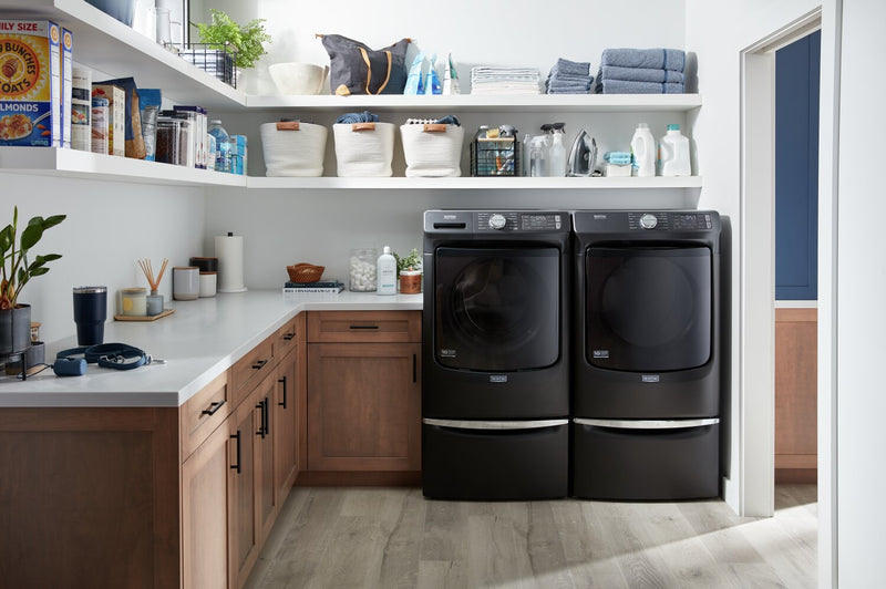 Maytag 15.5\" H Laundry Pedestal w/Storage Drawer - Volcano Black 