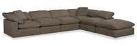 Eclipse 6-Piece Linen-Look Fabric Modular Sectional - Slate 
