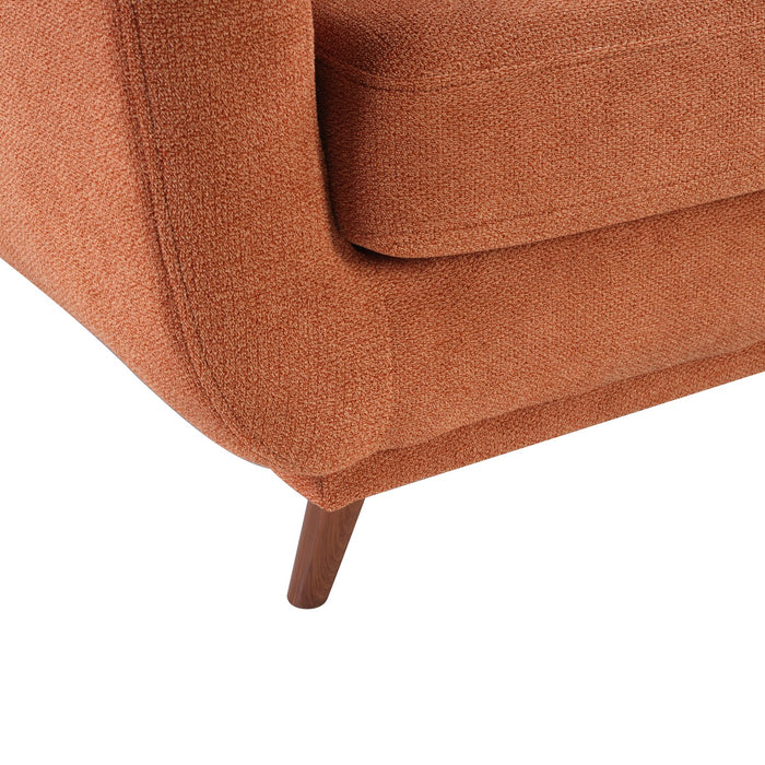 Cosmo 80\" Fabric Sofa with Tufted Back Cushions - Orange
