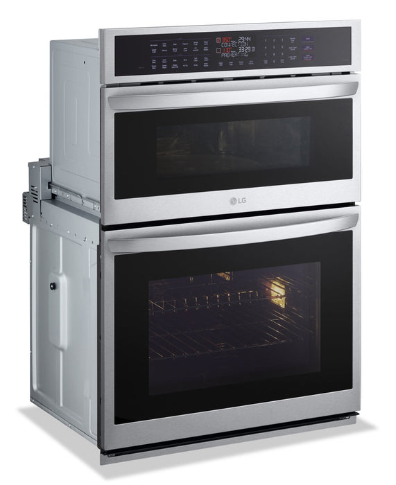 LG 30\" 6.4 Cu. Ft. Electric Combination Wall Oven with True Convection - Smudge Proof Stainless Stee… 