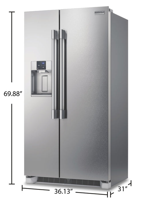 Frigidaire Professional 36.1\" 22.3 Cu. Ft. Counter-Depth Side-by-Side Refrigerator - Smudge-Proof® S… 