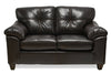 Made in Canada Addison 63\" Leather-Look Fabric Loveseat with Removable Seat Cushions and Tufting - Blackberry Black 