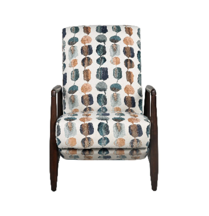 Raven 28.5\" Teal Multicolour Chenille Fabric Pushback Reclining Accent Chair