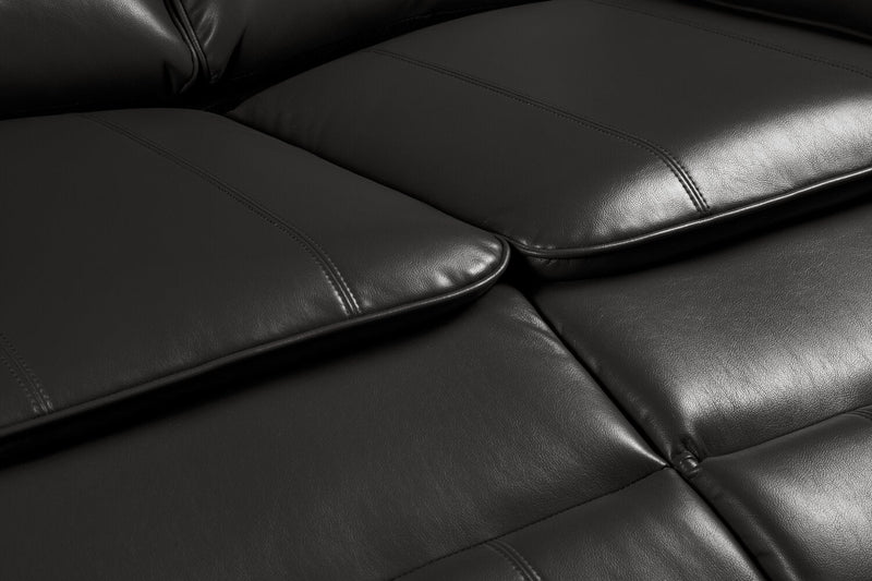 Chandler 60\" Leather-Look Fabric Power Reclining Loveseat - Grey 