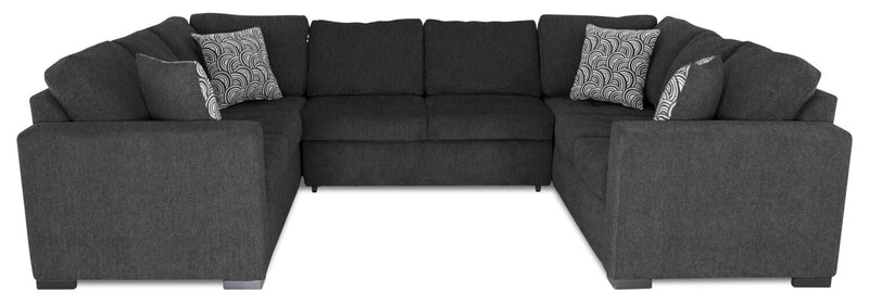 Legend 3-Piece Chenille Sleeper Sectional Sofa - Pepper