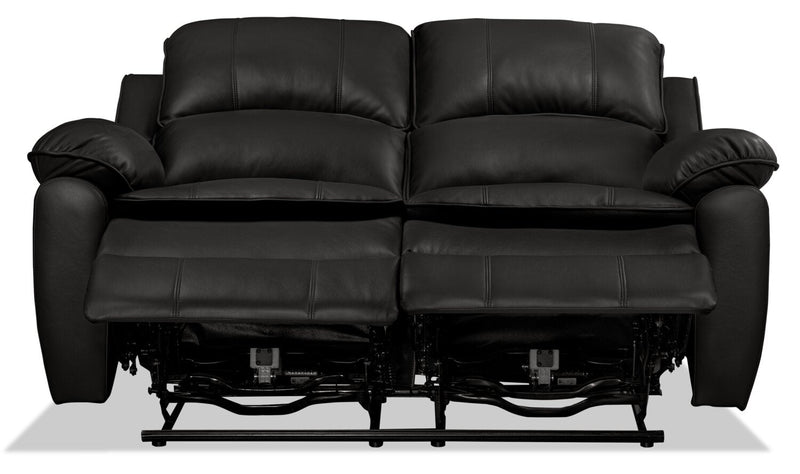 Chandler 60\" Leather-Look Fabric Power Reclining Loveseat - Grey 