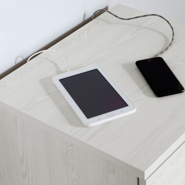 Everley Nightstand with USB Port - White