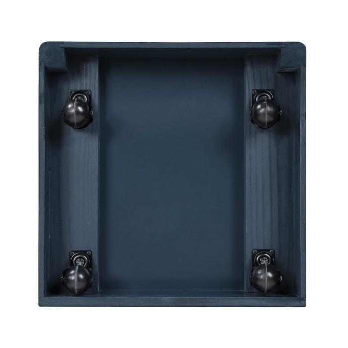 Quinn Full Bookcase Bed with Desk - Blue