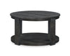 Declan 31.5\" Modern Round Coffee Table with Shelf - Black