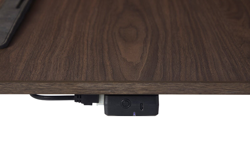 Aaron 26.77\" Height-Adjustable Office Desk with a Lift Top - Walnut