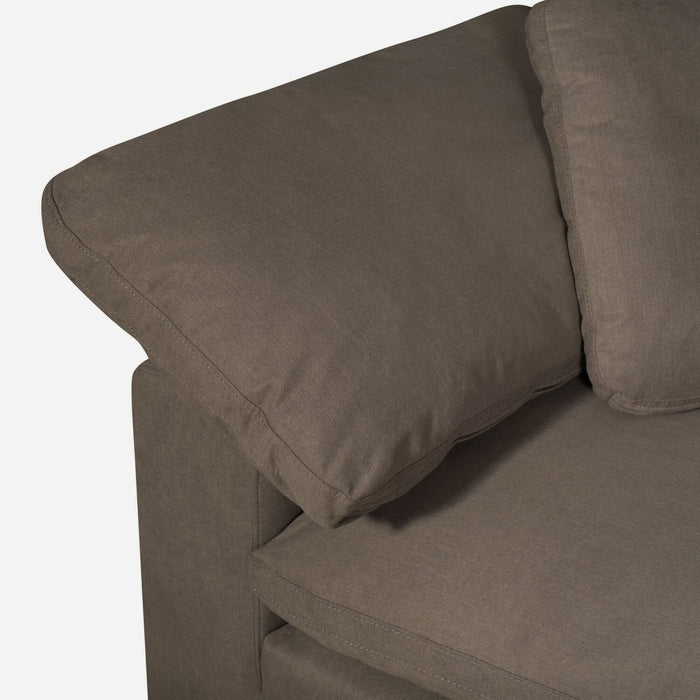 Eclipse Modular 86\" Linen-Look Fabric Loveseat with Reversible Feather Down Cushions - Slate Brown 
