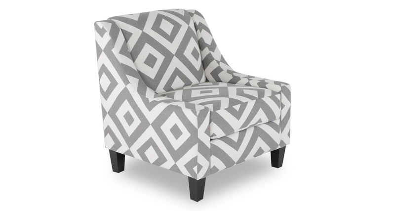 Made in Canada Cindy Crawford Home Kylie 32\" Linen-Look Fabric Accent Chair - Charcoal Square 
