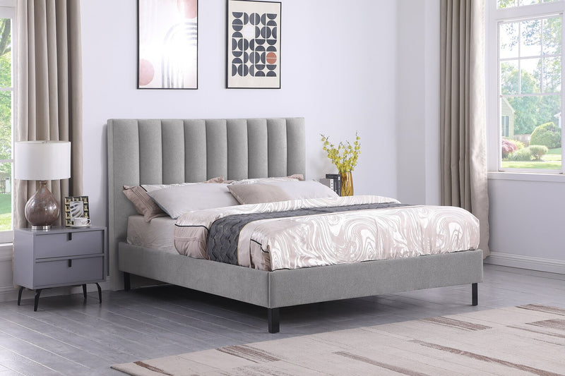 Amos Grey Channel Fabric Headboard - Full