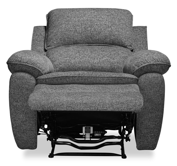 Chandler 37\" Chenille Fabric Power Reclining Chair - Grey 