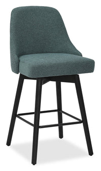 Nash Counter-Height Stool with Swivel Seat & Polyester Fabric, 26.5