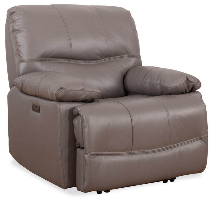 Franco 42.5\" Genuine Leather Zero Gravity Power Reclining Chair with USB Port - Grey 
