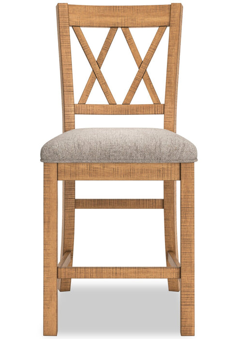 Archer 6pc Counter-Height Dining Package with 72-108\" Extension Table, Bench & 4 Chairs - Light Brown