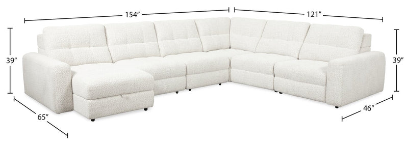 Scott Living Elevate Modular 6-Piece Left-Facing Chenille Fabric Sectional - Beige