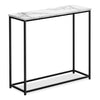 Alma 31.5\" Modern Sofa Table - Marble Look with Black Metal Frame