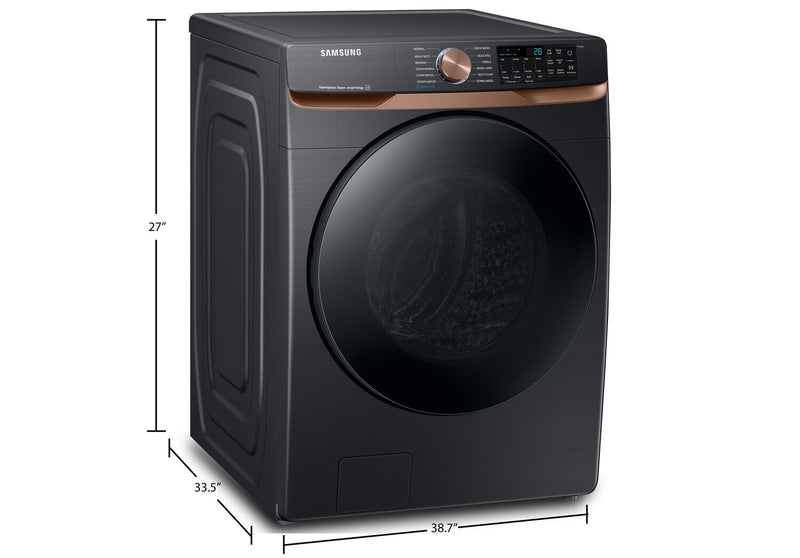 Samsung 5.8 Cu. Ft. Front-Load Steam Washer - Black Stainless Steel - Stackable - WF50BG8300AVUS 