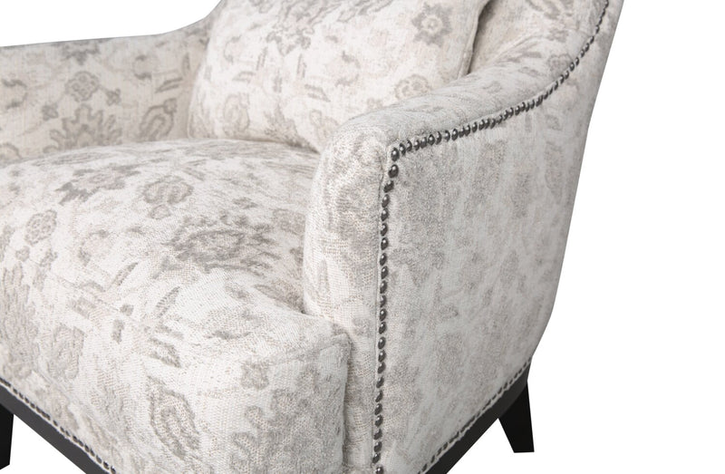 Haden 30\" Chenille Fabric Accent Chair with Wood Base and Nailhead Trim - Limbu Mint Multicolour