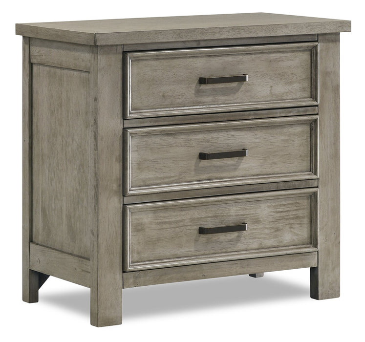 Levi Bedside 3-Drawer Dresser, 30\"W x 30\"H, Wood - Drift Grey 