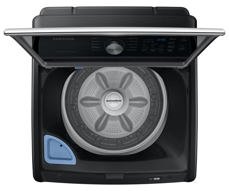 Samsung 5.3 Cu. Ft. Top-Load Washer and 7.4 Cu. Ft. Electric Dryer - Black Stainless 