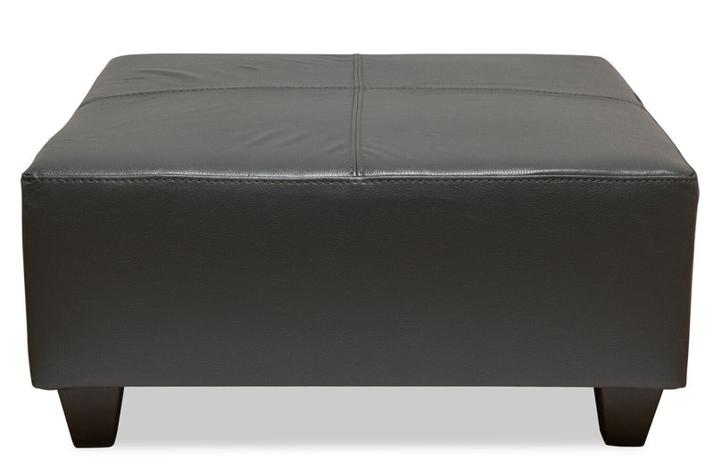 Made in Canada Addison 37\" Leather-Look Ottoman - Grey 