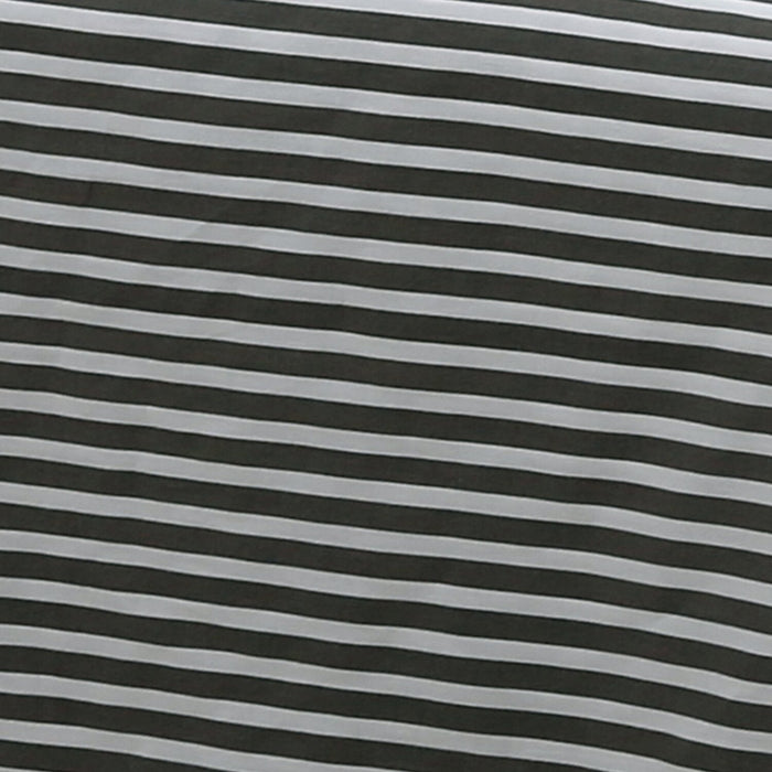 Striped 4-Piece King Cotton Sheet Set - Dark Grey 
