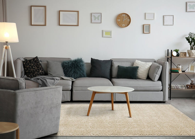 Pascal Beige Shag Area Rug - 5'3\" x 7'7\"