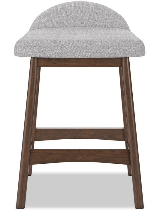 Jovi Counter-Height Stool with Linen-Look Fabric, 24\"H, Wood - Grey 
