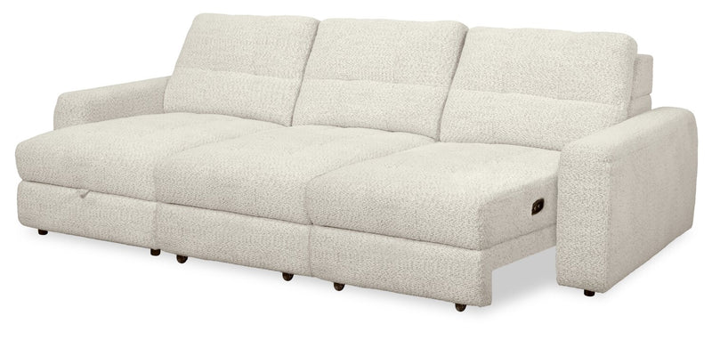 Scott Living Elevate Modular 3-Piece Left-Facing Chenille Fabric Power Sliding Sectional – Beige