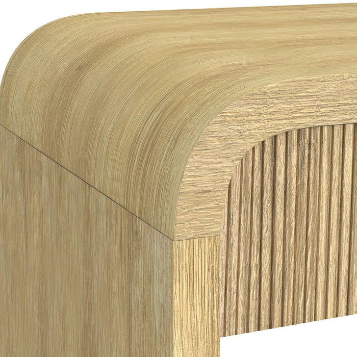Lenore 24” Modern End Table with Storage, Shelf and USB Port - Natural