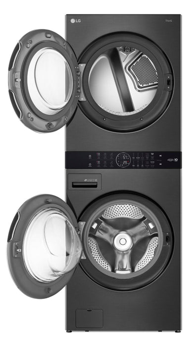 LG 5.2 Washer/7.4 Dryer Cu. Ft. Front-Load High-Efficiency Steam Washtower™ - Black Steel - WKGX201H… 