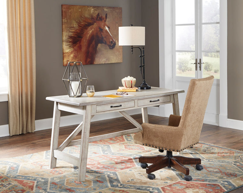 Carynhurst 60.13\" Office Desk with 2-Drawers - Whitewash