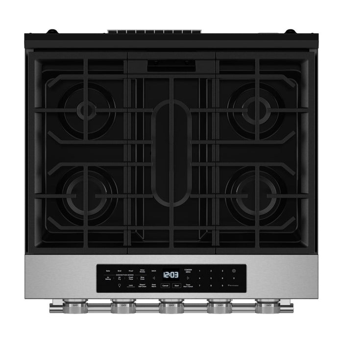 KitchenAid 30\" 5.0 Cu. Ft. Smart Slide-in Gas Range with Convection Modes - Stainless Steel - KSGS330SPS