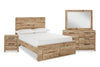 Derekson 6-Piece Full Bedroom Set with Footboard Storage Bed - Natural