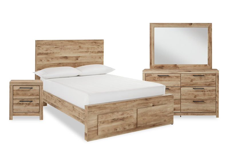 Derekson 6-Piece Full Bedroom Set with Footboard Storage Bed - Natural