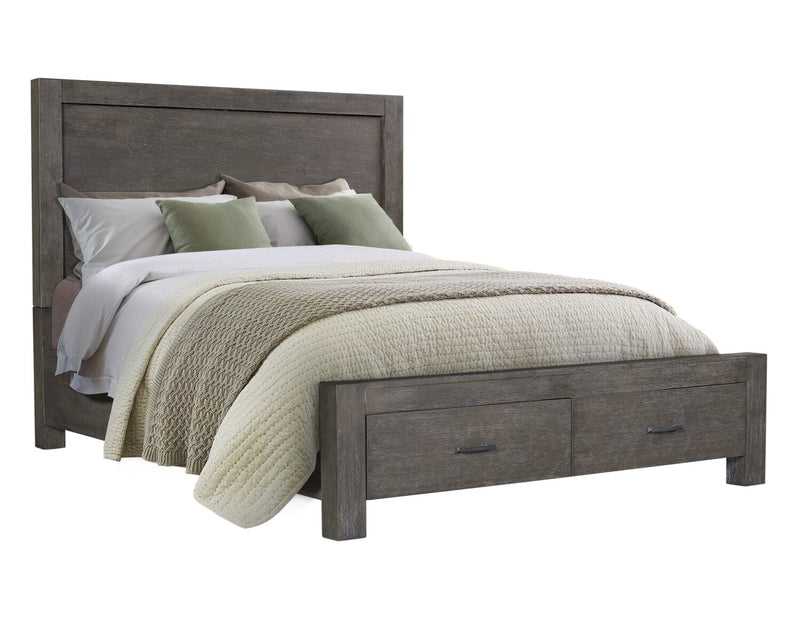 Koda 5pc Bedroom Set with Storage Bed, Dresser & Mirror, Wooden, Grey - Queen Size 