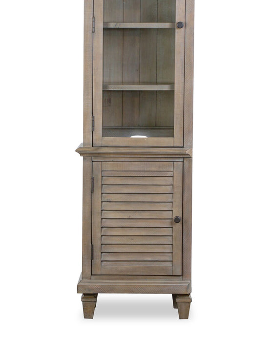 Baron 22” Rustic Pine Pier with Storage and Cable Management - Dovetail Grey