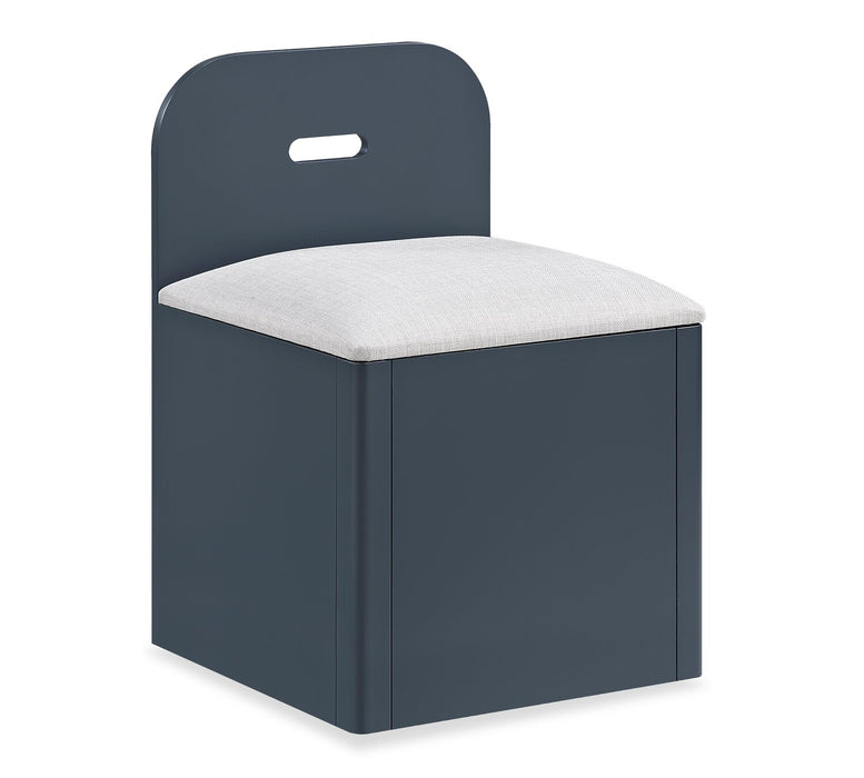 Quinn Twin Bookcase Bed with Desk - Blue