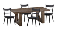 Kort & Co. Sol 5pc Dining Set with Table & 4 Chairs, Pedestal Base, 78